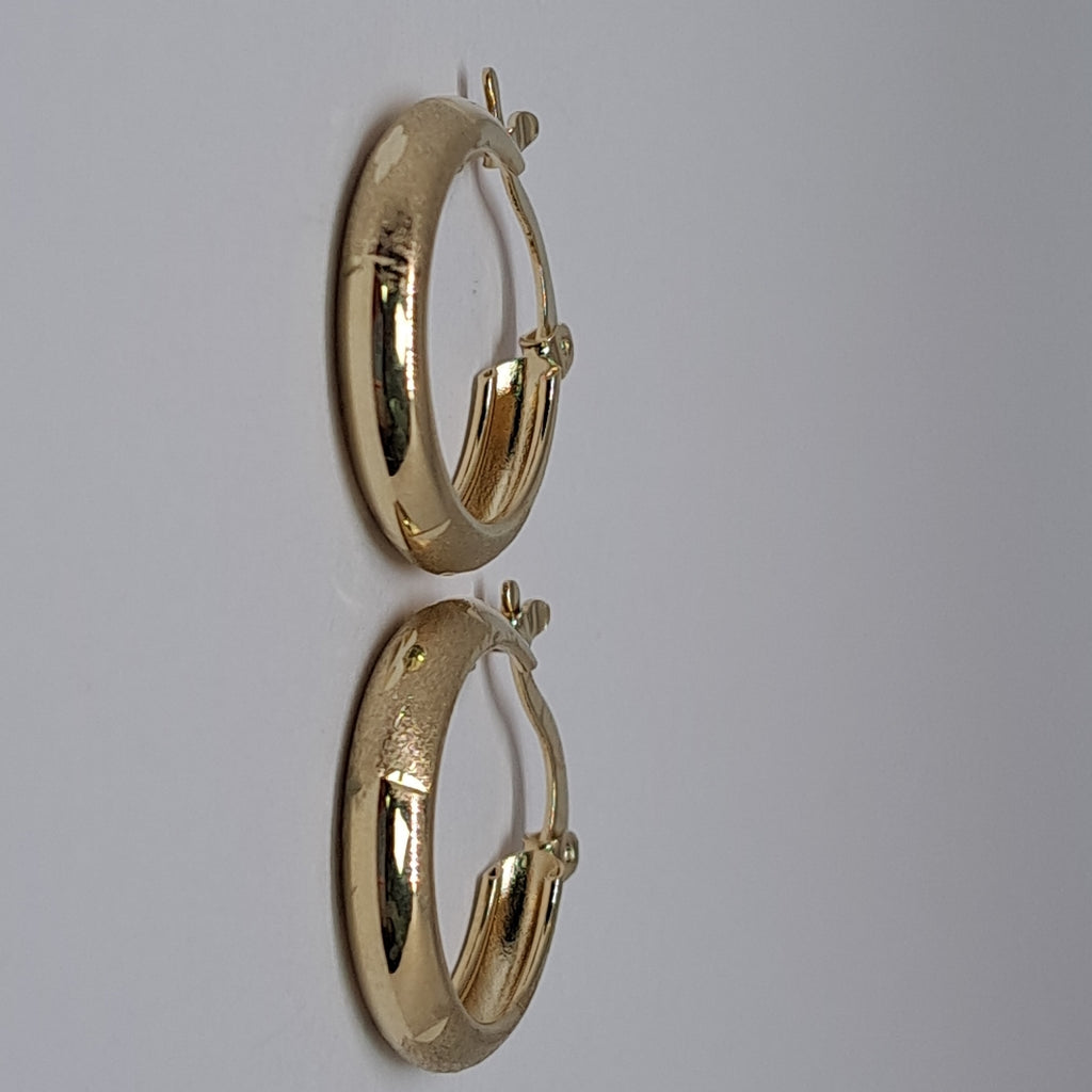 ARETES TEJIDO ARRACADA SATINADA 14K 2.5 GR (NUEVO)