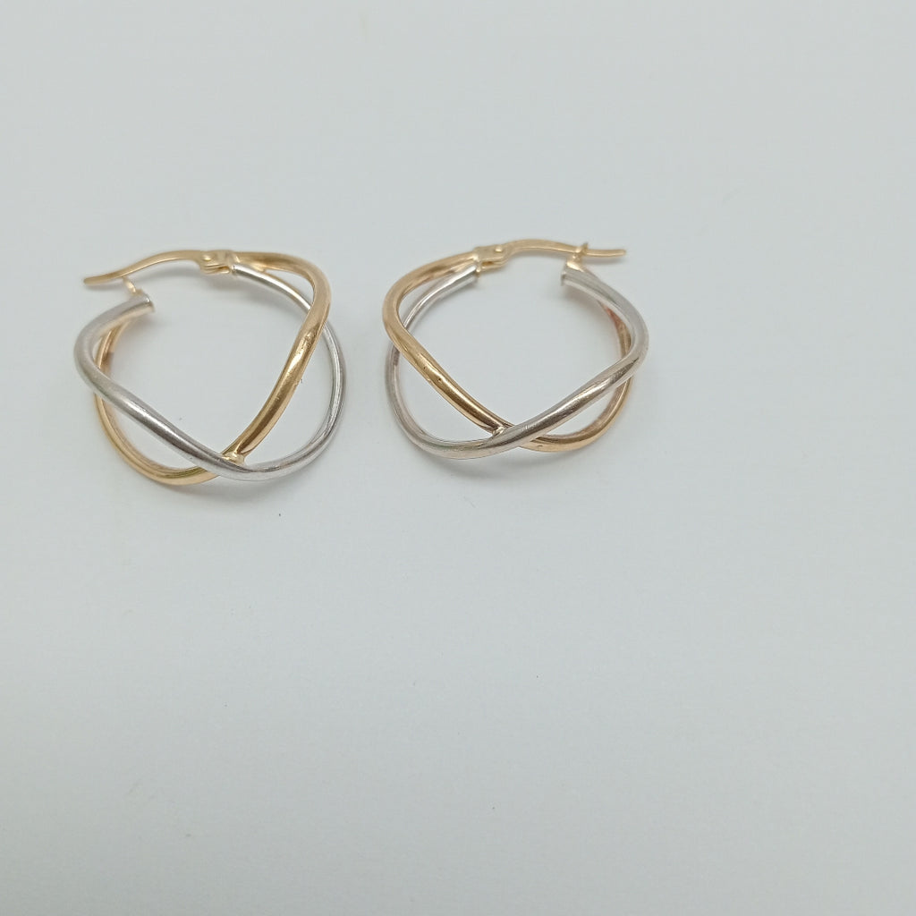 ARRACADAS PAR ORO COMBINADO 14 K 2.1 GRMS (SEMINUEVO)