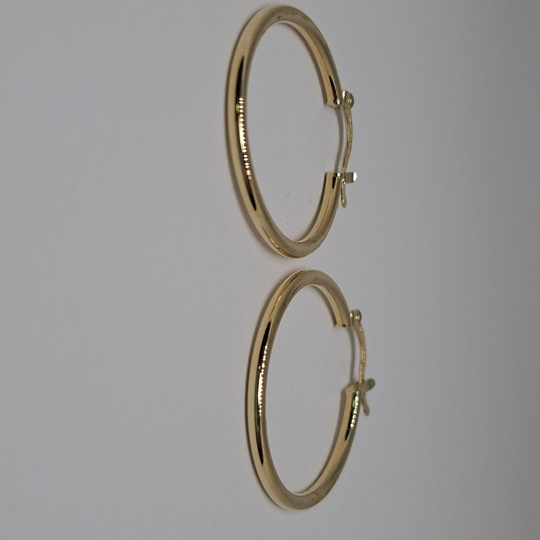 ARETES TEJIDO ARRACADAS LISAS 14K 1.5 GR (NUEVO)