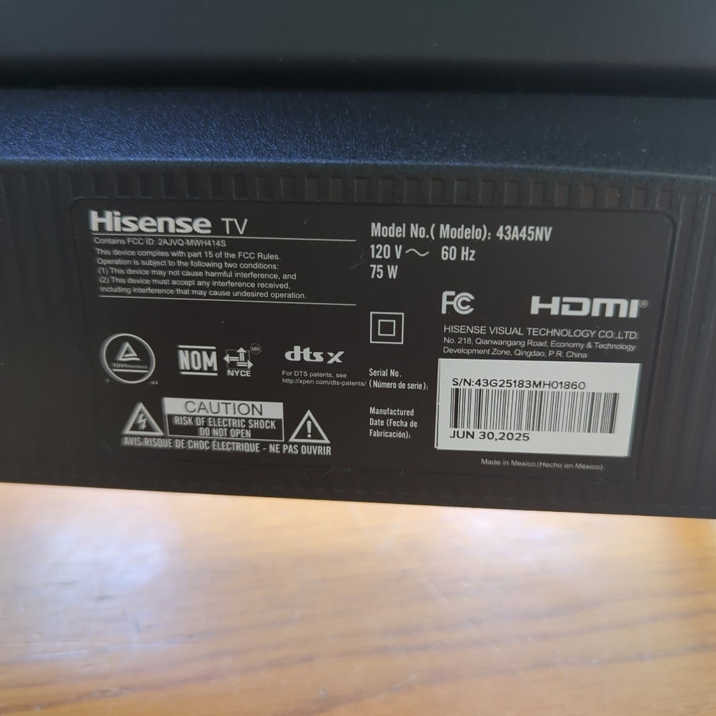 PANTALLA HISENSE 43A4NV (2025) 43" LED FULL HD (SEMINUEVO)