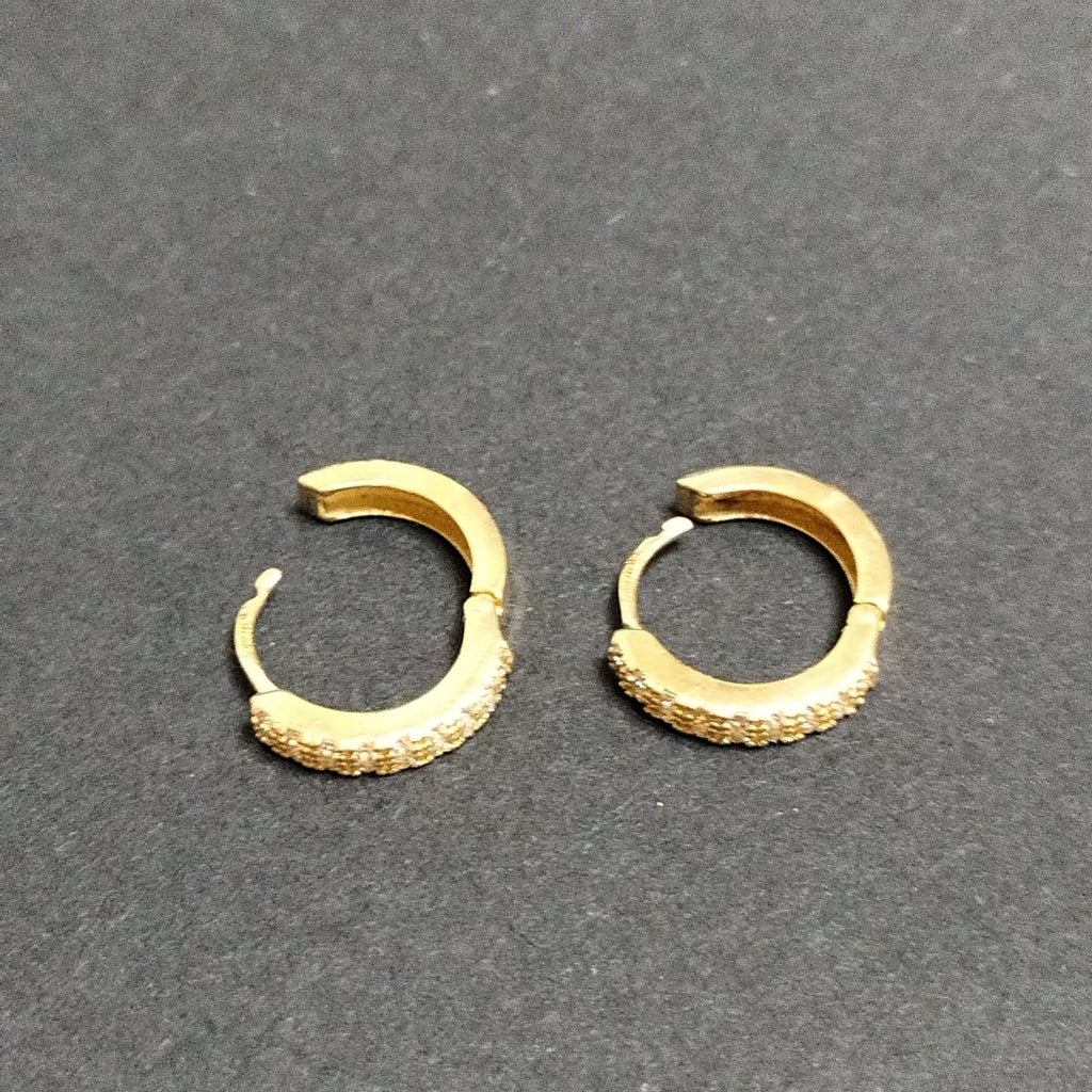ARETES HUGGIES C CIRCONIAS 14K 1.7 GR (NUEVO)