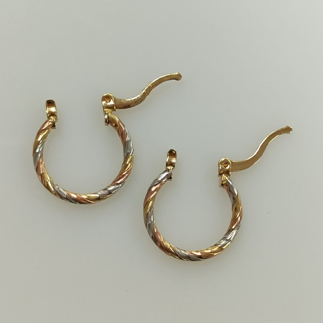ARETES ARRACADAS COMBINADAS 14K 2.1 GR (NUEVO)