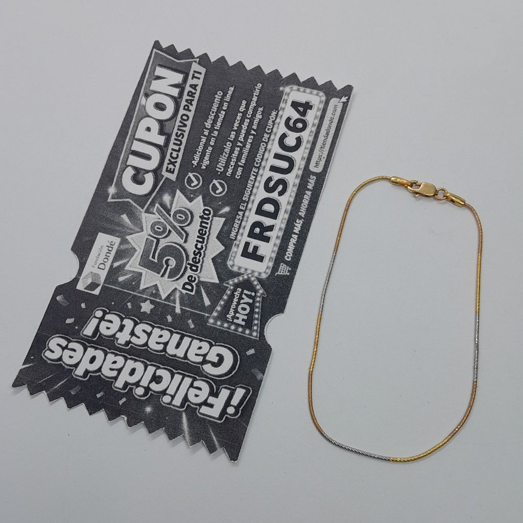 PULSERA ORO COMBINADO 14 K 1,80 GRMS (SEMINUEVO)
