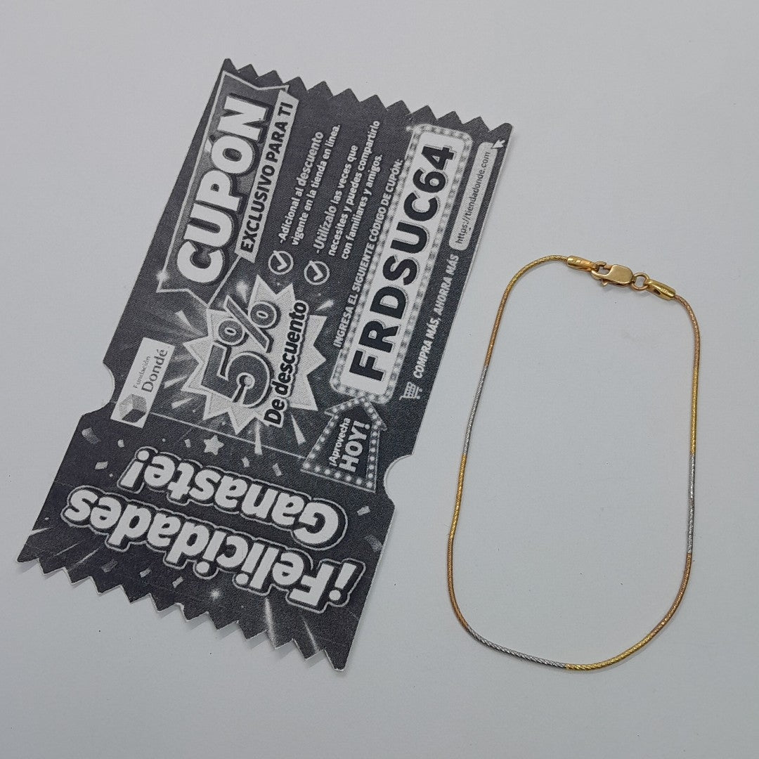 PULSERA ORO COMBINADO 14 K 1,80 GRMS (SEMINUEVO)