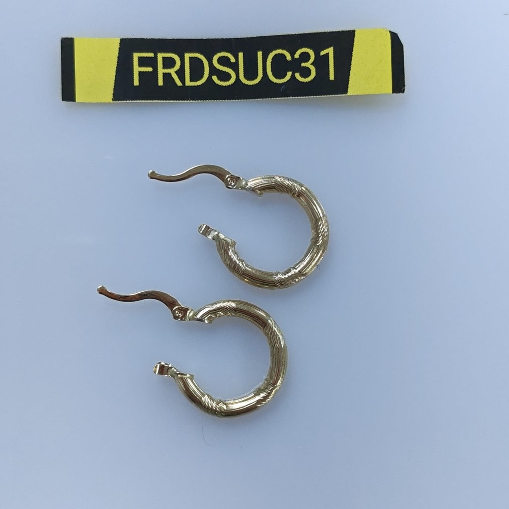 ARETES TEJIDO ARRACADAS CON DISEÑO 14K 2.7 GR (NUEVO)