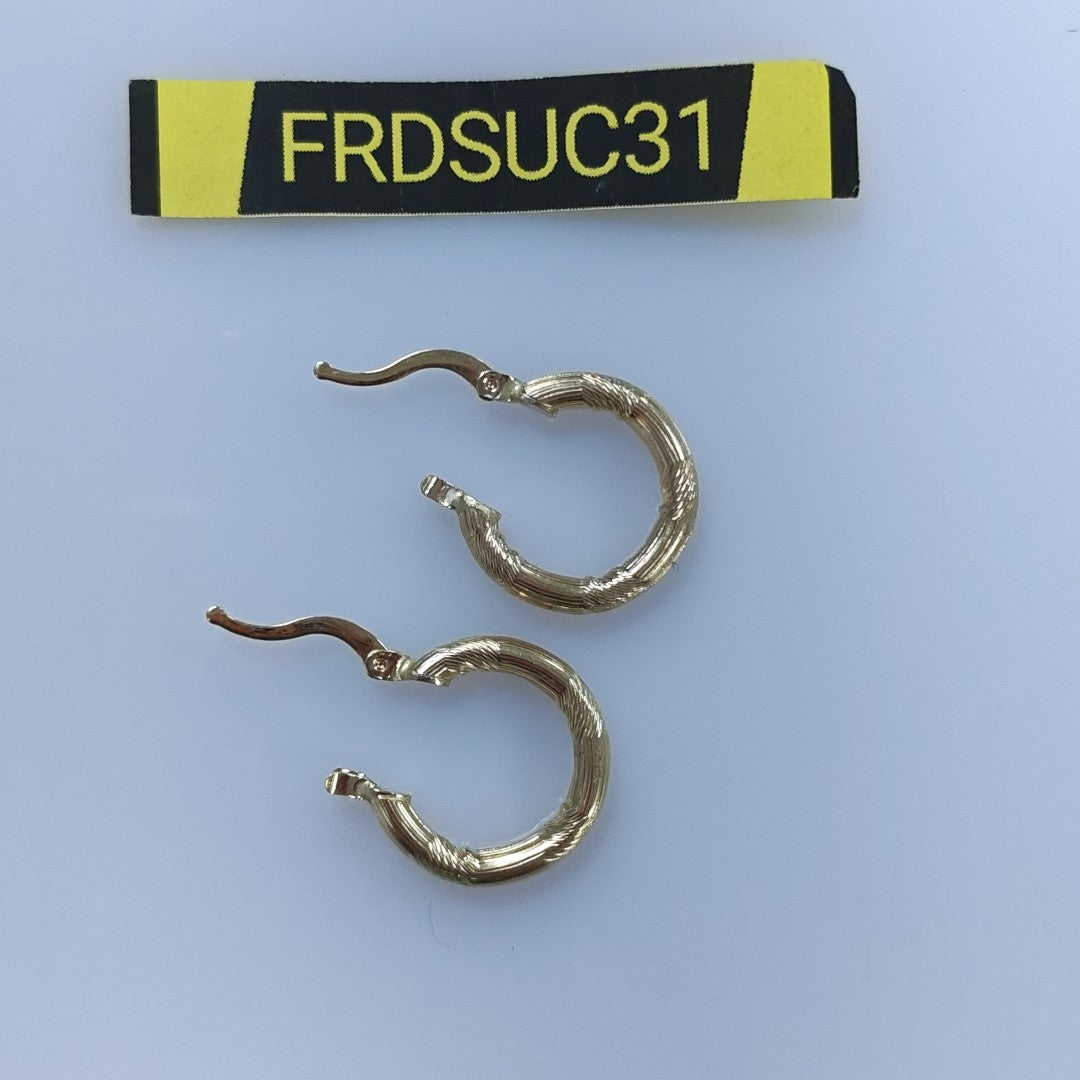 ARETES TEJIDO ARRACADAS CON DISEÑO 14K 2.7 GR (NUEVO)