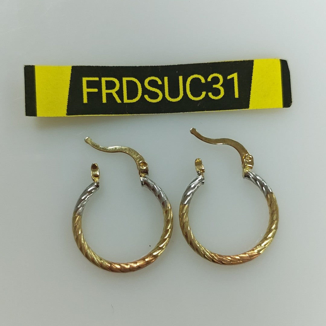 ARETES TEJIDO ARRACADAS TZL COMBINADAS 14K 1.8 GR (NUEVO)