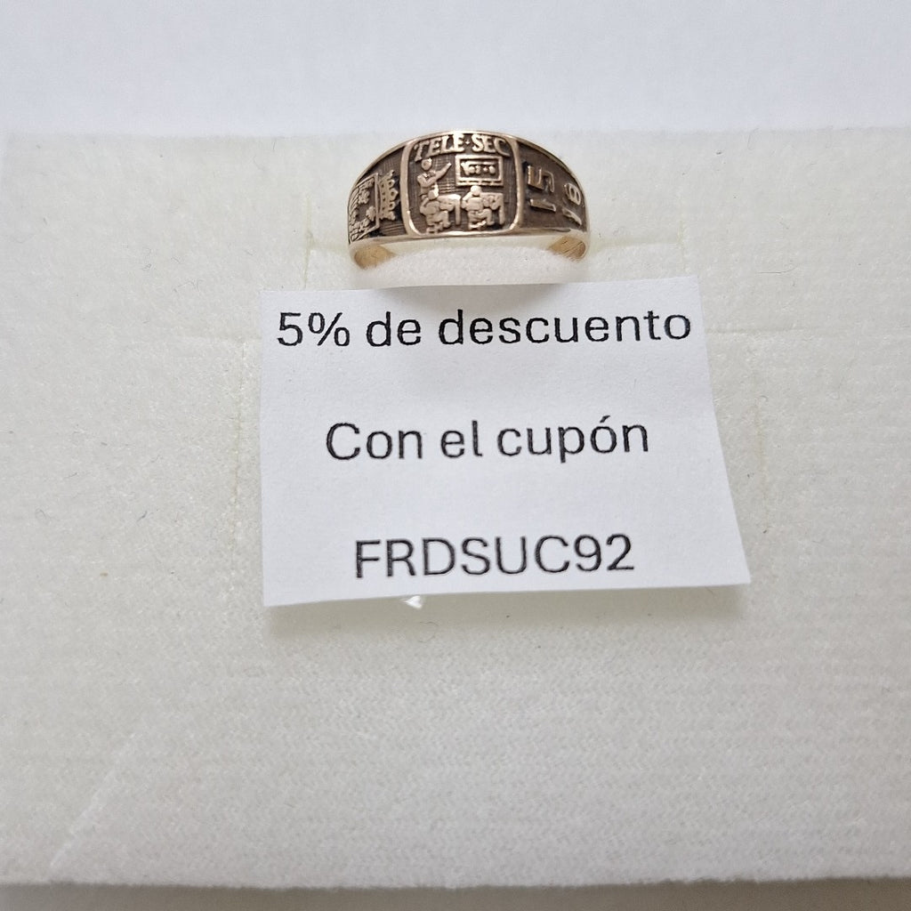ANILLO DE GRADUACIÓN ORO 8 K 1.2 GRMS (SEMINUEVO)