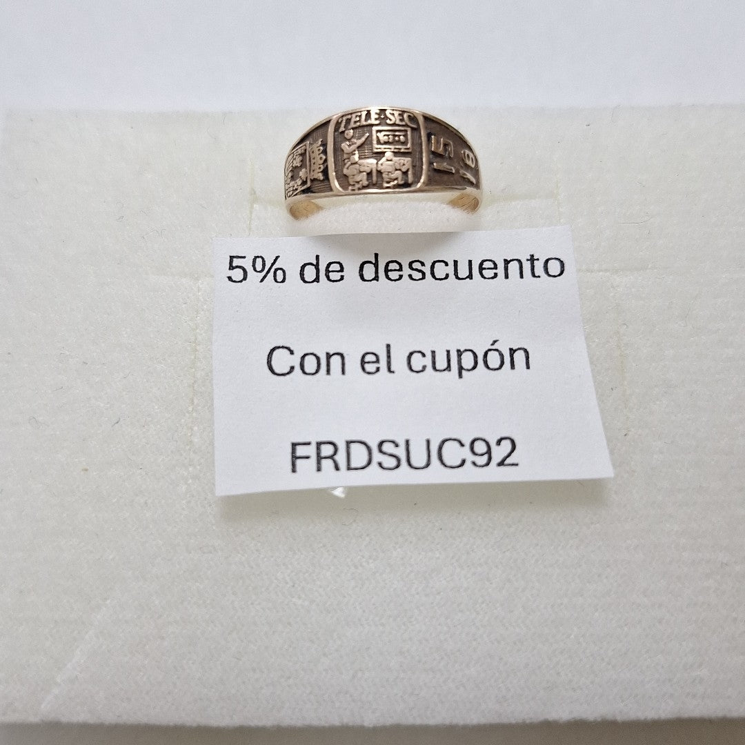 ANILLO DE GRADUACIÓN ORO 8 K 1.2 GRMS (SEMINUEVO)
