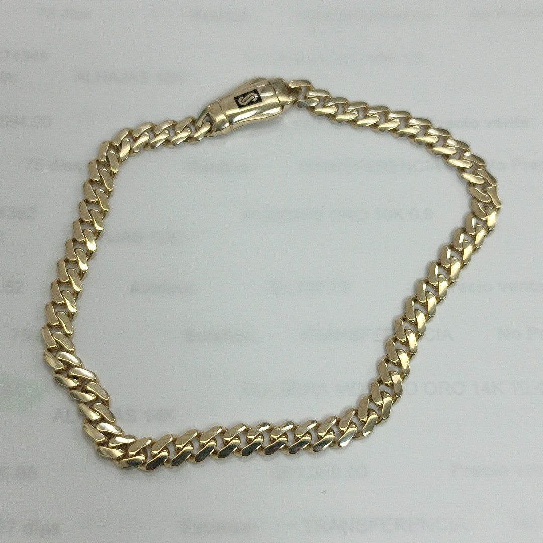 PULSERA CABALLERO MONACO ORO 14K 5.9 (NUEVO)