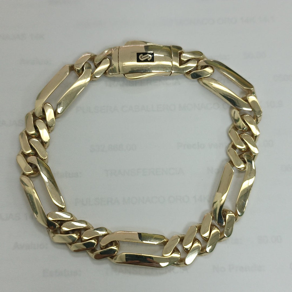 PULSERA CABALLERO MONACO ORO 14K 14.1 (NUEVO)