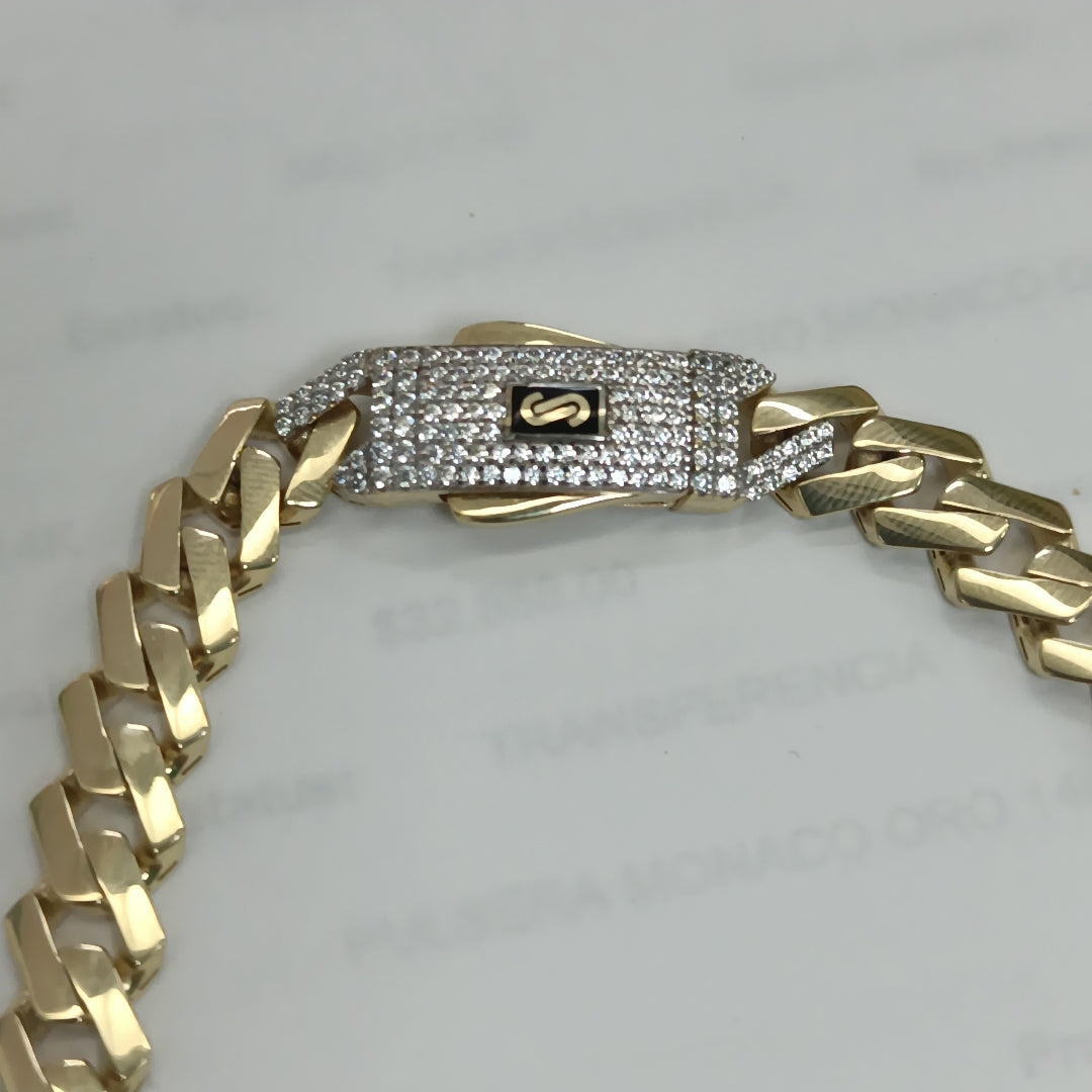 PULSERA CABALLERO MONACO ORO 14K 10.9 (NUEVO)