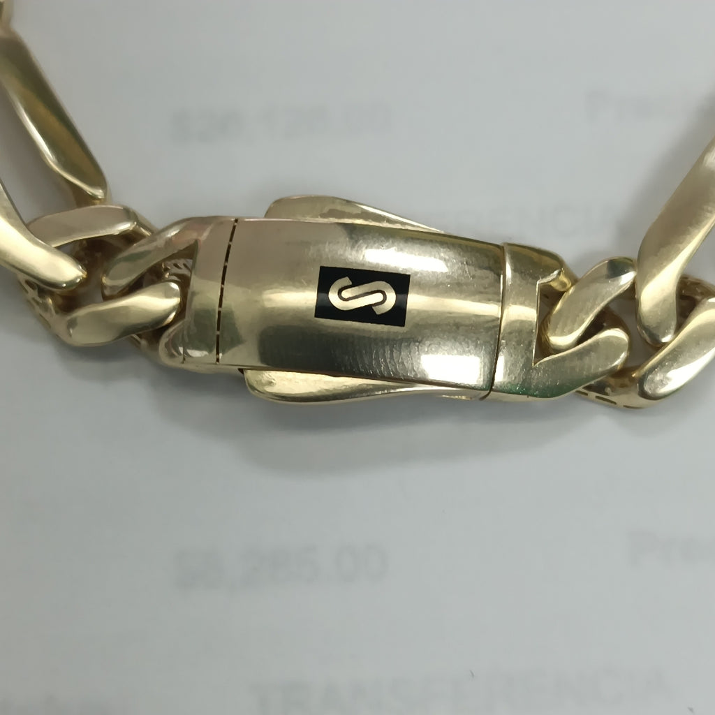 PULSERA CABALLERO MONACO ORO 14K 14.1 (NUEVO)