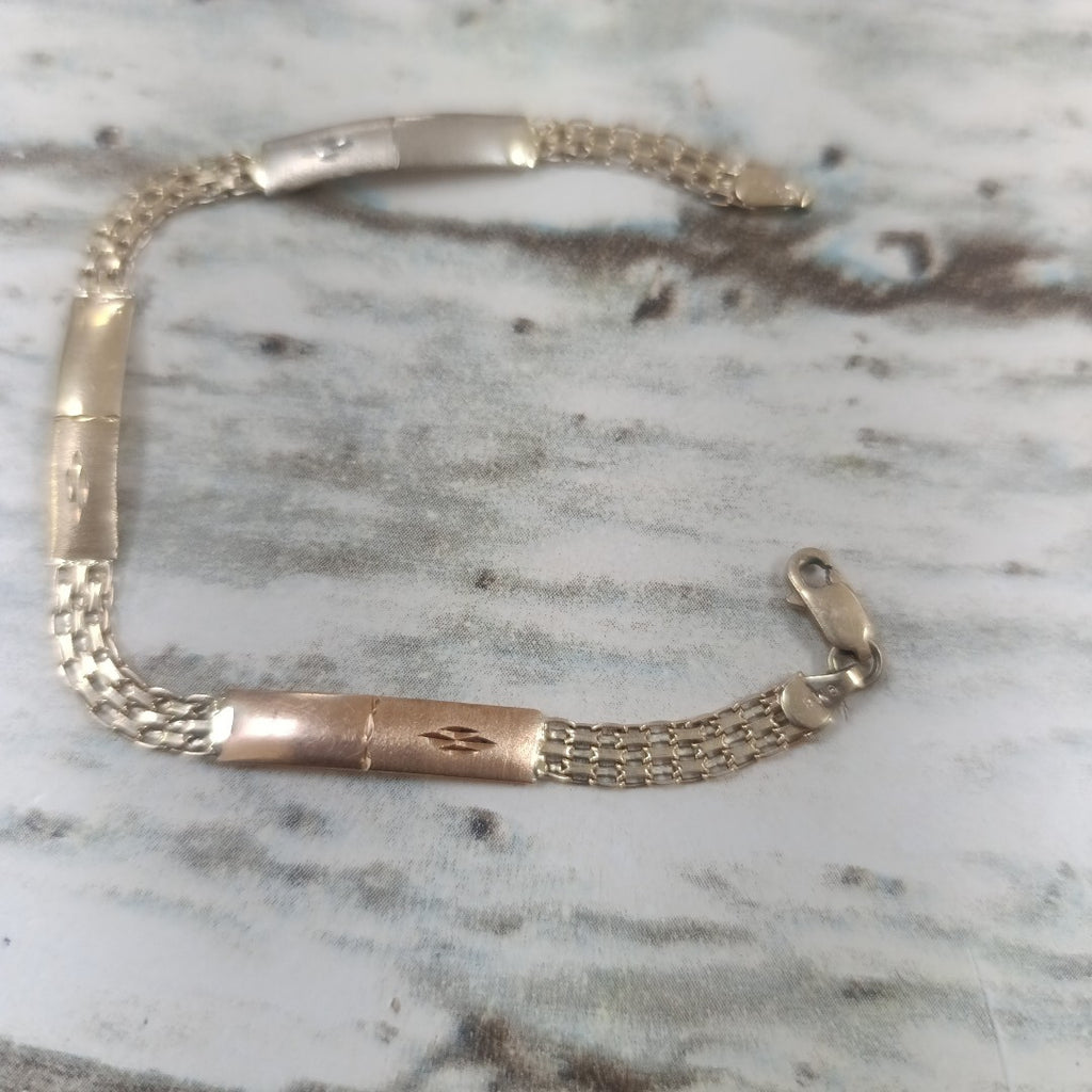 PULSERA ORO COMBINADO 10 K 4.5 GRMS (SEMINUEVO)