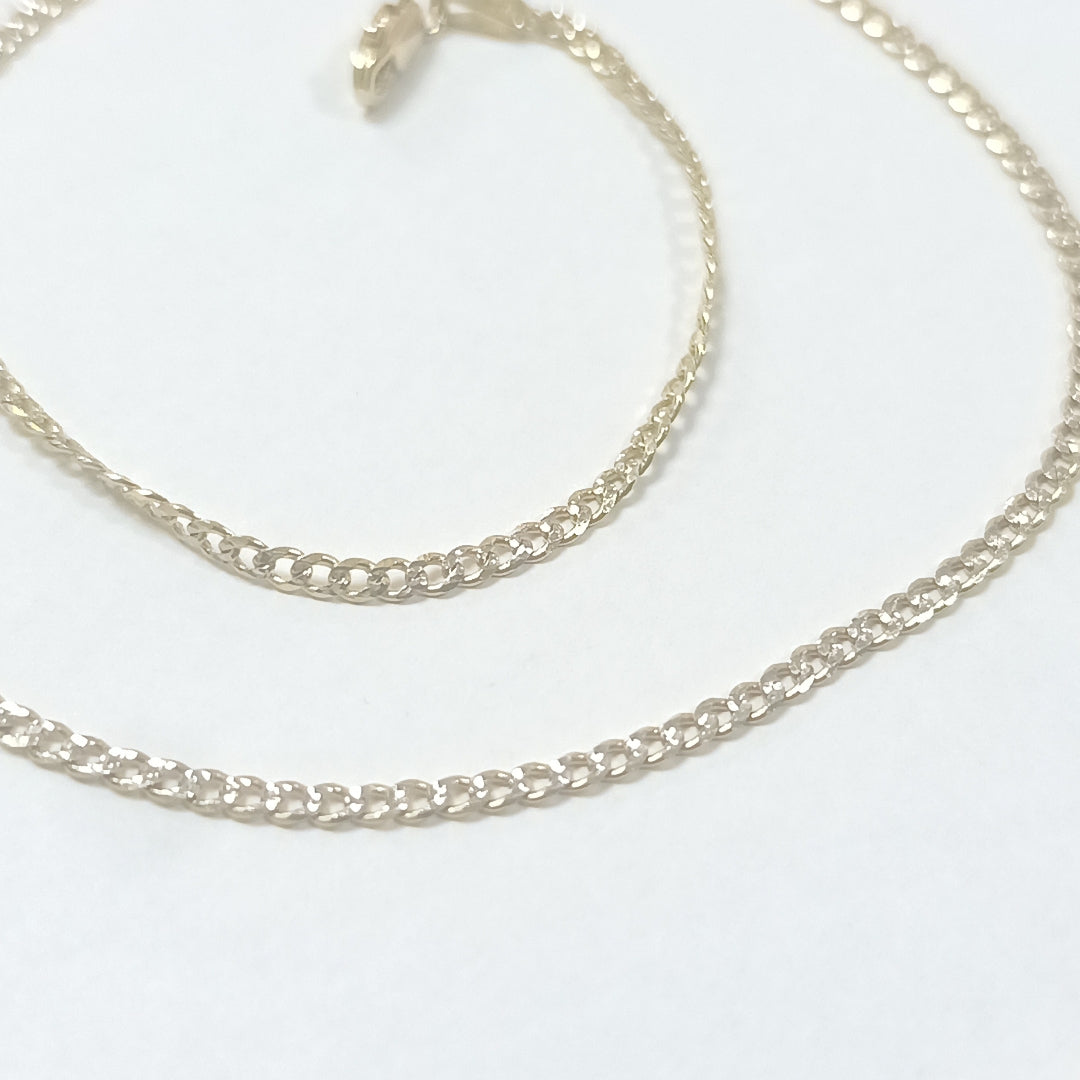 CADENAS BARBADA DIAMANTADA ORO 14K 55 CM 5.6 GR (NUEVO)