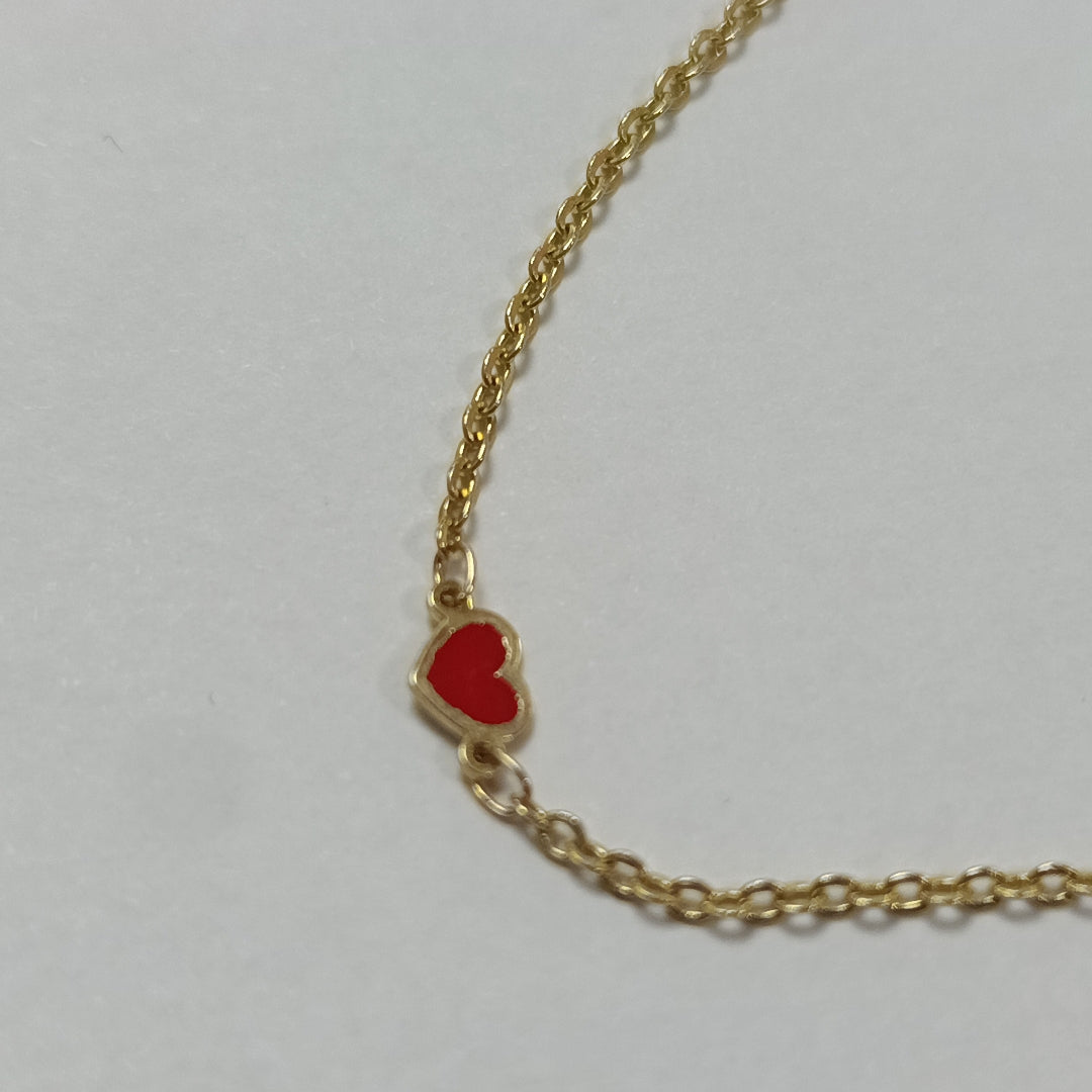 PULSERA ESPECIAL CON CORAZONES 14K 18 CM 1.4 GR (NUEVO)