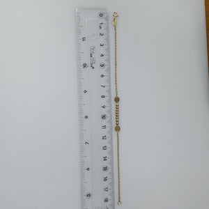 PULSERA TEJIDO ESPECIAL CON BOLITAS 14K 18 CM 1.8 GR (NUEVO)