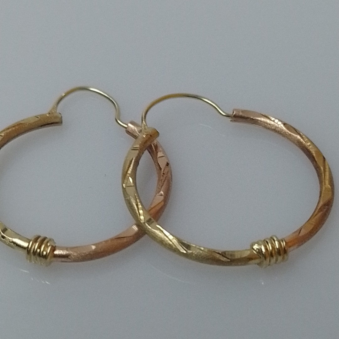 ARRACADAS PAR ORO, ORO COMBINADO 10 K 2.5 GRMS (SEMINUEVO)