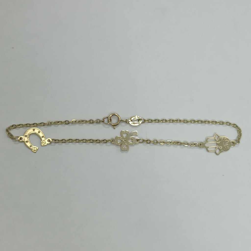 PULSERA TEJIDO ESPECIAL DE LA SUERTE 14K 18 CM 1.5 GR PLL 33 (NUEVO)