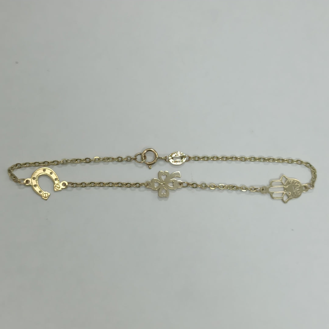 PULSERA TEJIDO ESPECIAL DE LA SUERTE 14K 18 CM 1.5 GR PLL 33 (NUEVO)