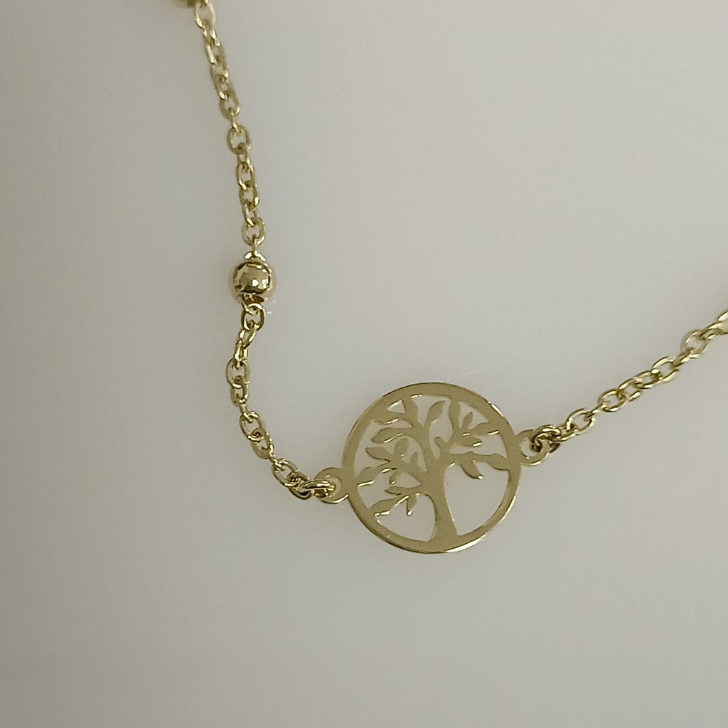PULSERA TEJIDO ESPECIAL ARBOL 14K 18 CM 1.8 GR (NUEVO)
