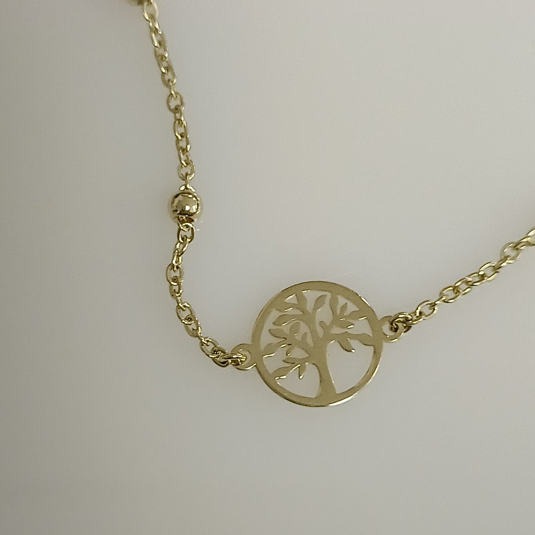 PULSERA TEJIDO ESPECIAL ARBOL 14K 18 CM 1.8 GR (NUEVO)