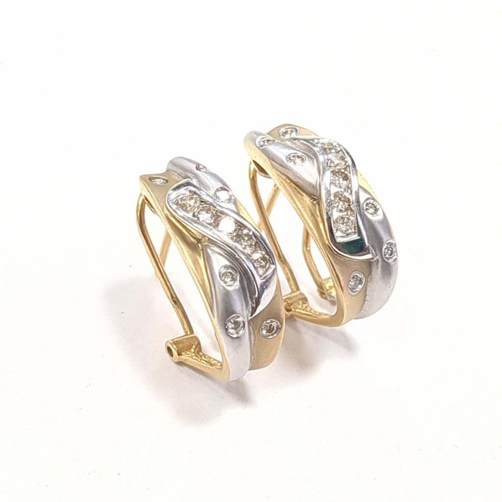 ARETES PAR ORO COMBINADO 14 K 6,80 GRMS (SEMINUEVO)