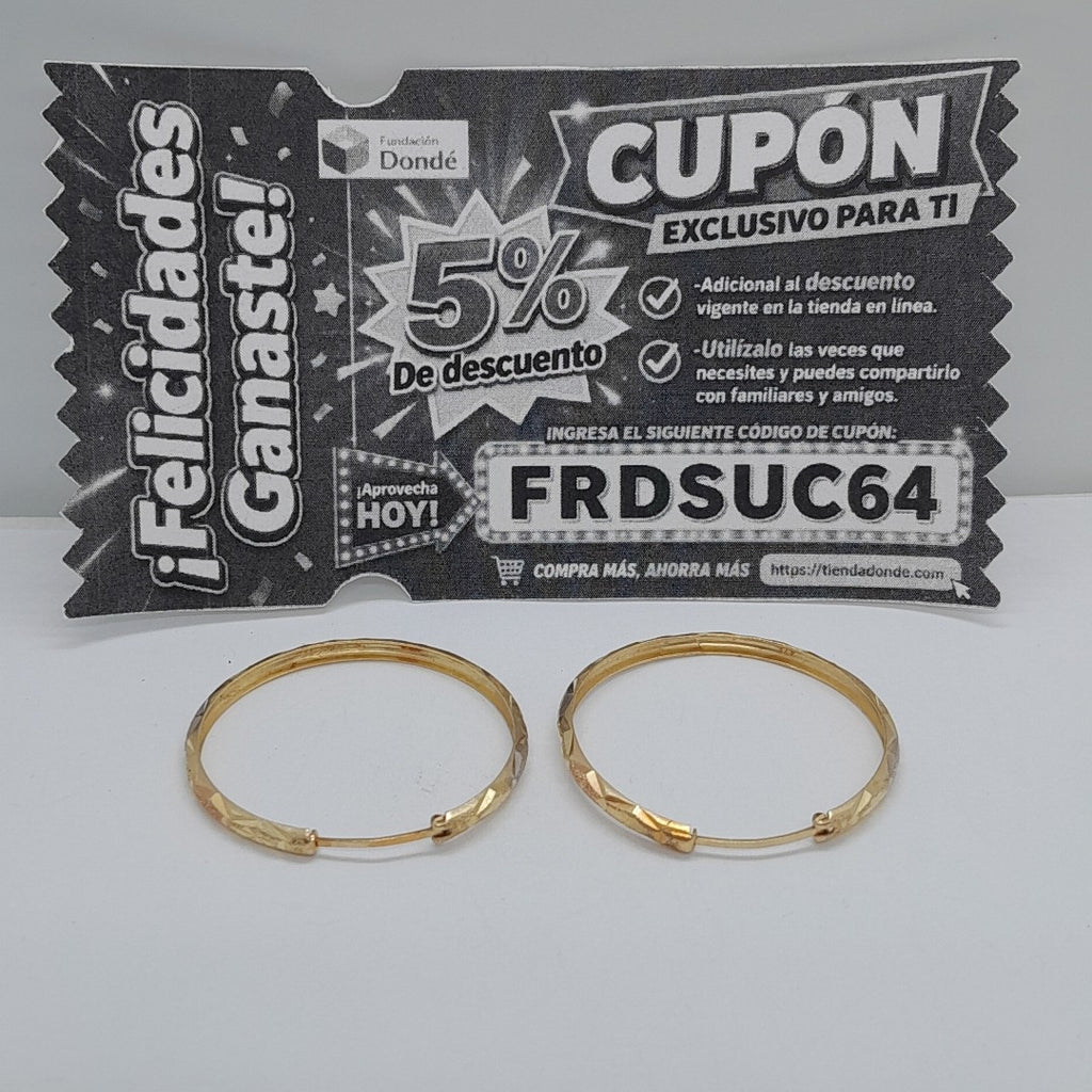 ARRACADAS PAR ORO 14 K 2,30 GRMS (SEMINUEVO)