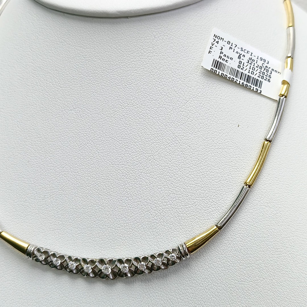 GARGANTILLA ORO,ORO BLANCO 14 K 16,70 GRMS (SEMINUEVO)