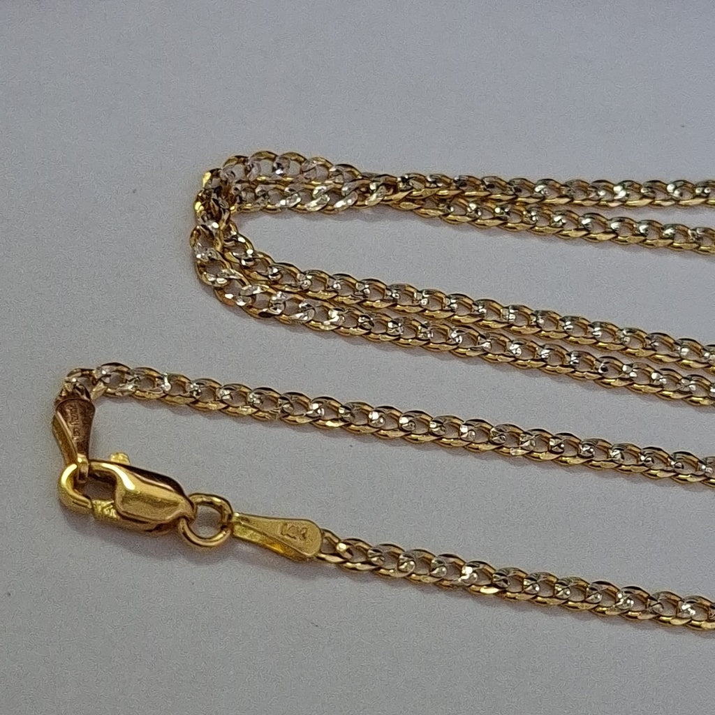 CADENAS BARBADA DIAMANTADA ORO 14K 55 CM 5.8 GR (NUEVO)