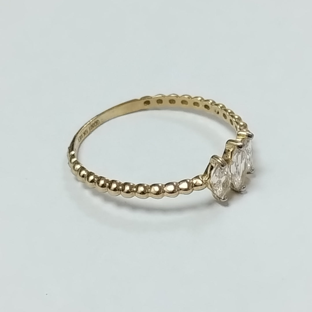 ANILLOS CON CIRCONIAS 10K TALLA 9 1.1 GR (NUEVO)