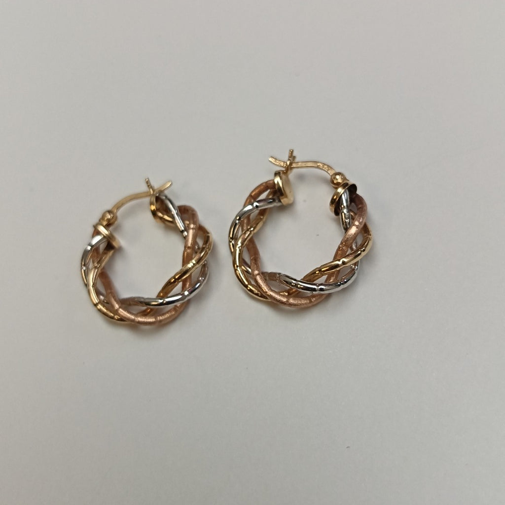 ARRACADAS PAR ORO COMBINADO 14 K 3,30 GRMS (SEMINUEVO)