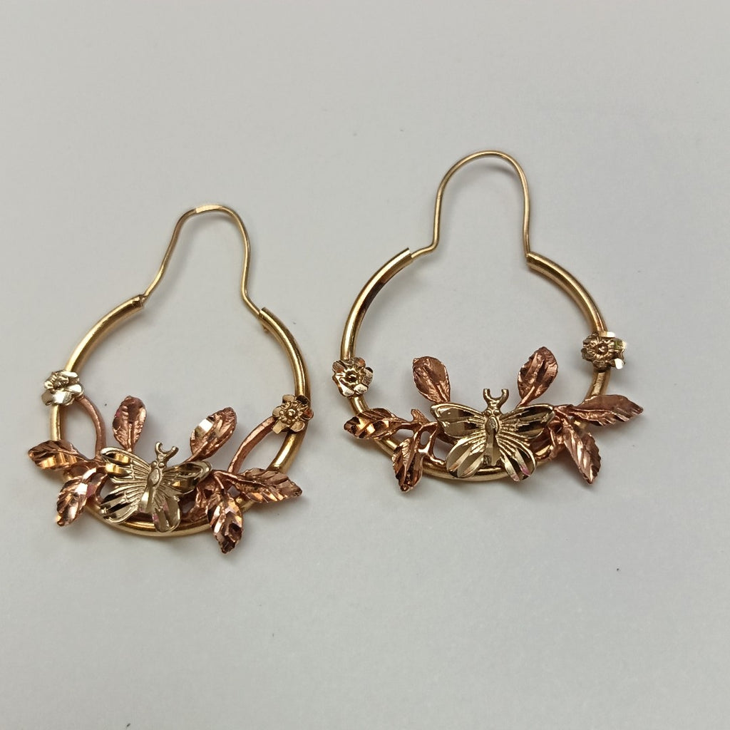 ARRACADAS PAR ORO COMBINADO 14 K 4,80 GRMS (SEMINUEVO)