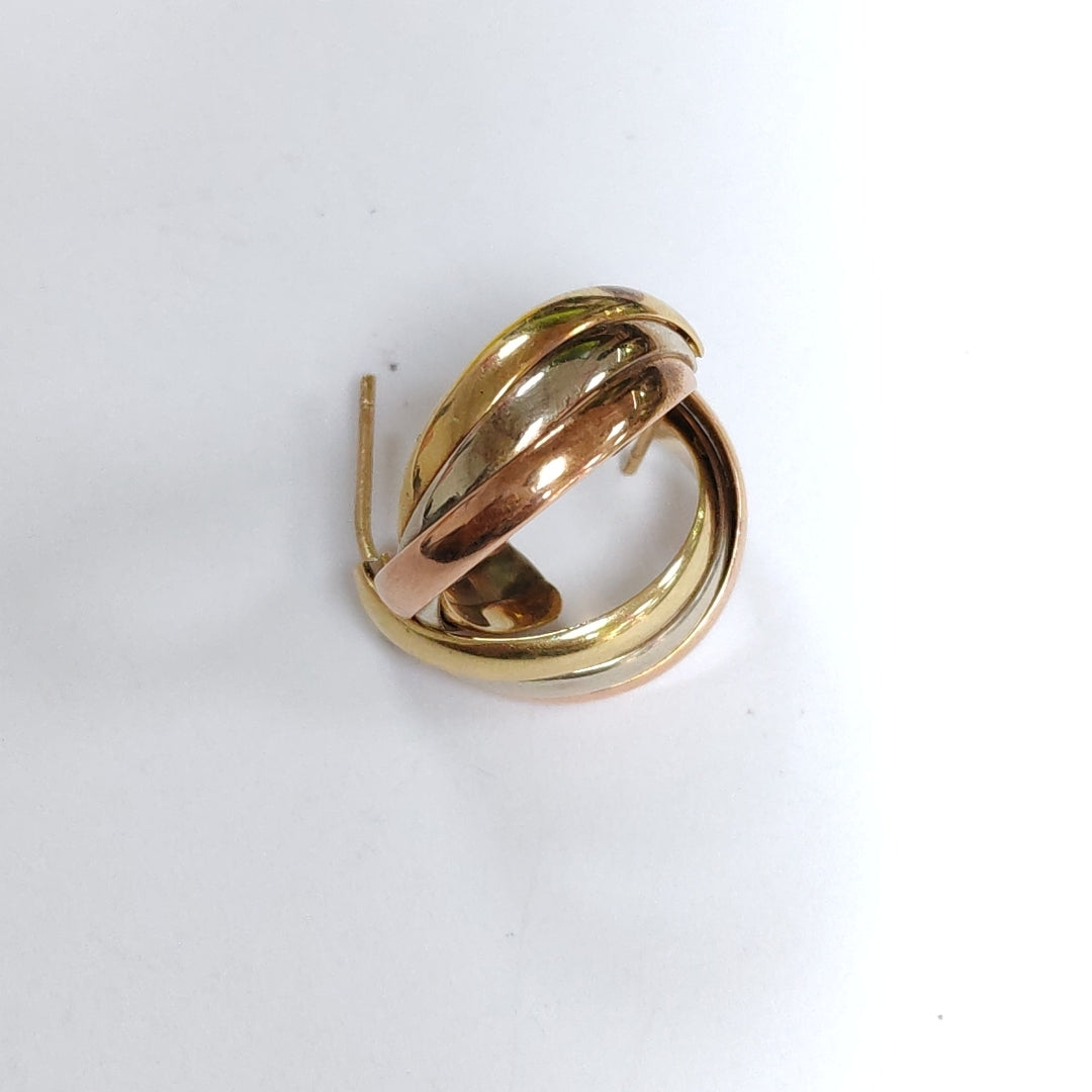 ARETES PAR ORO COMBINADO 14 K 5,50 GRMS (SEMINUEVO)