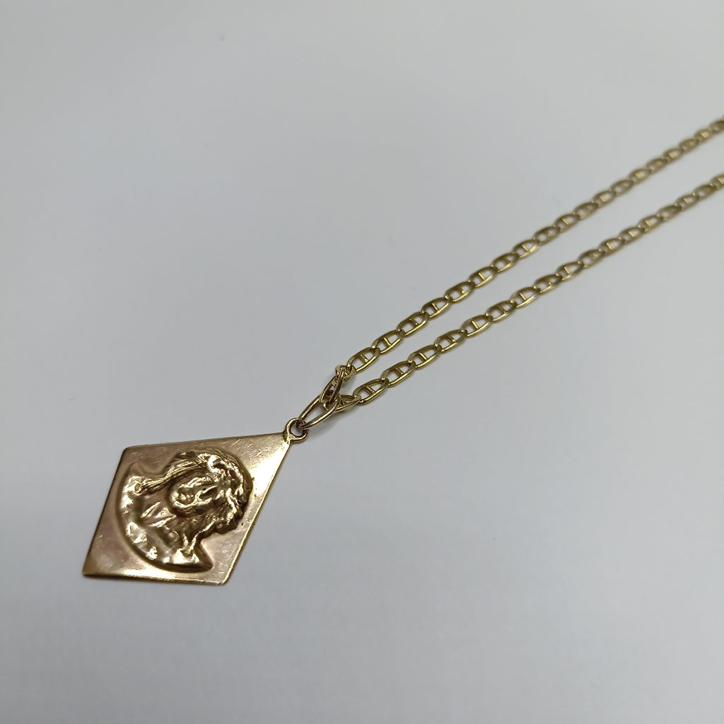 CADENA, MEDALLA RELIGIOSA ORO 10 K 6.3 GRMS (SEMINUEVO)