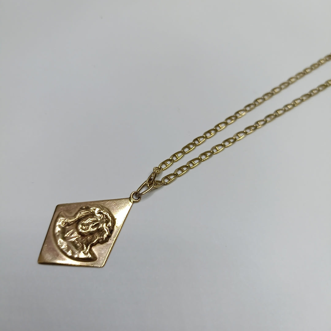 CADENA, MEDALLA RELIGIOSA ORO 10 K 6.3 GRMS (SEMINUEVO)