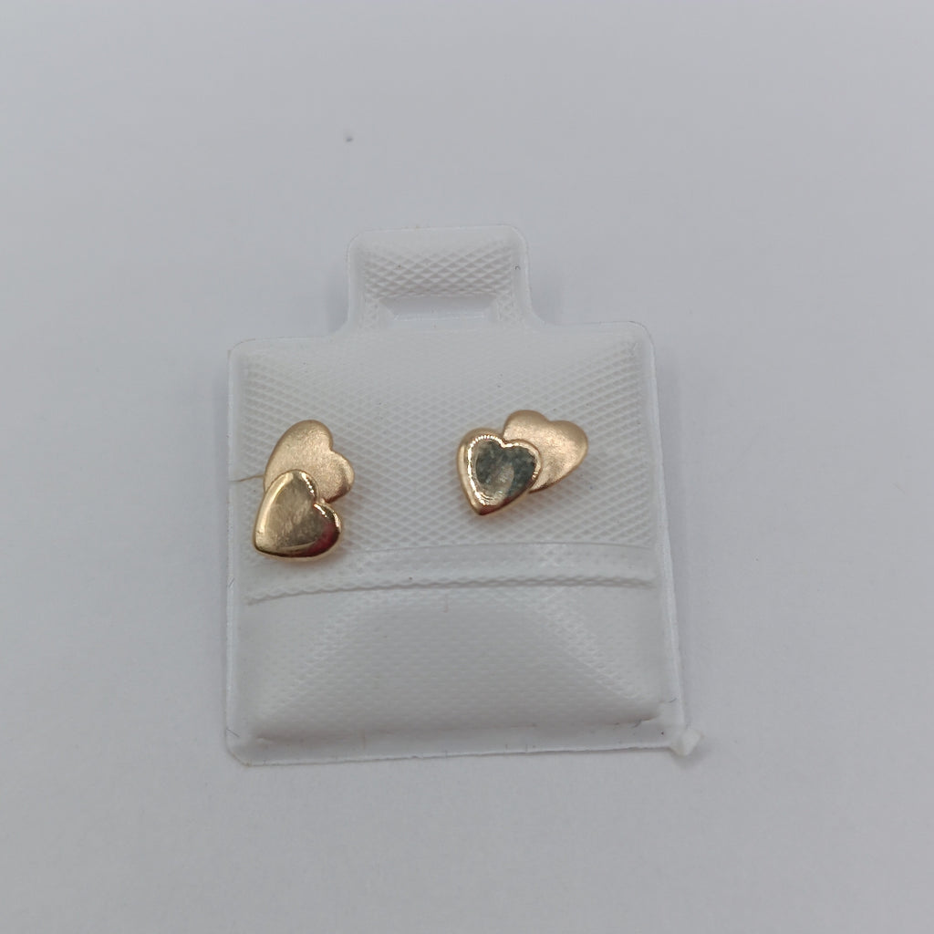 BROQUELES BROQUEL CORAZON DOBLE 14K 0.2171 GR (NUEVO)