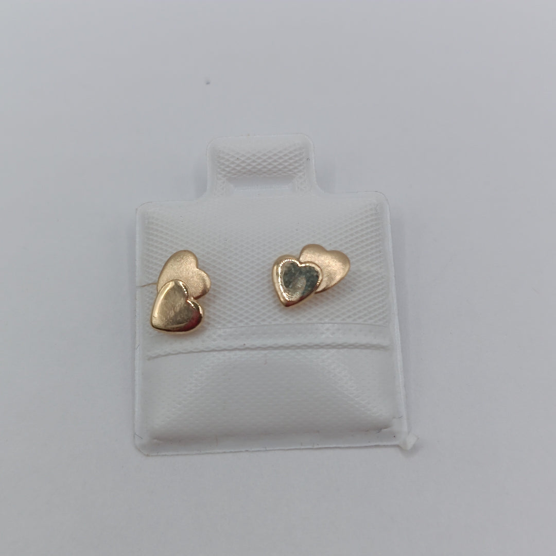 BROQUELES BROQUEL CORAZON DOBLE 14K 0.2171 GR (NUEVO)
