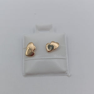 BROQUELES BROQUEL CORAZON DOBLE 14K 0.2171 GR (NUEVO)