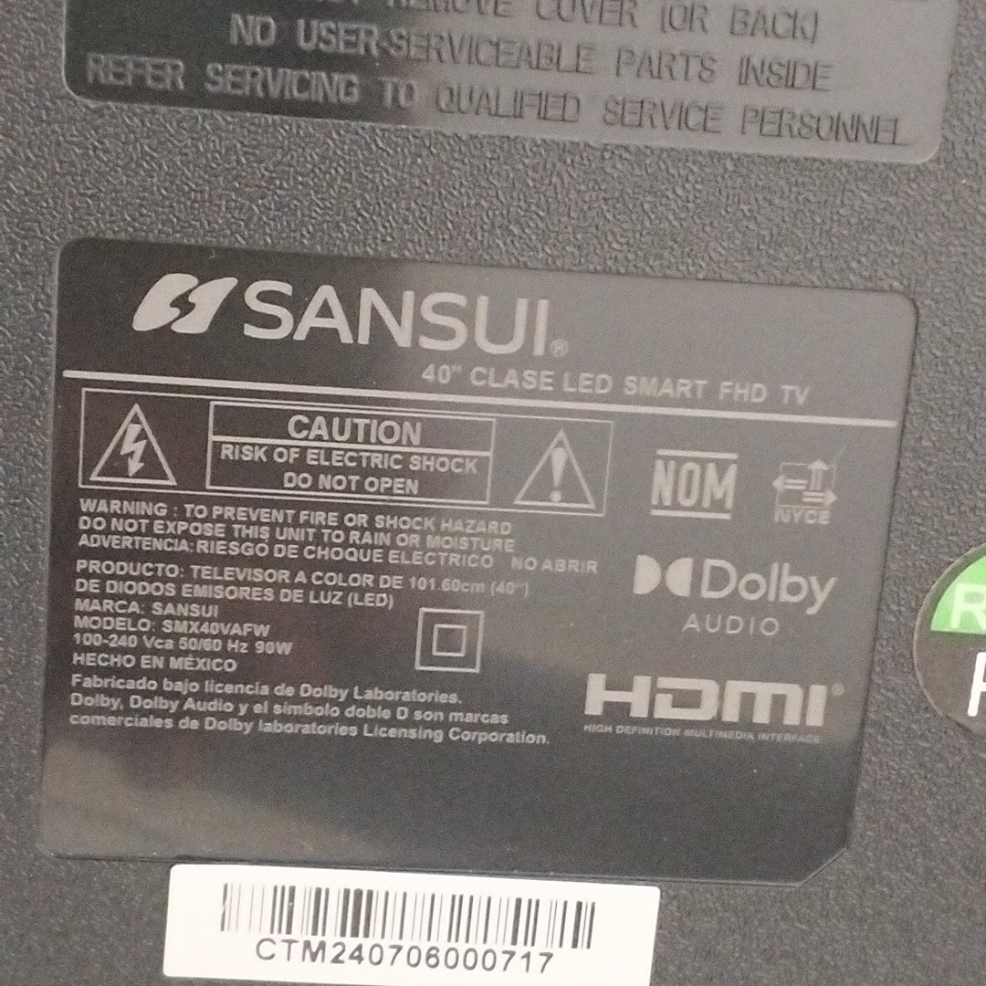 PANTALLA SANSUI SMX40VAFW 40" LED 4K (SEMINUEVO)