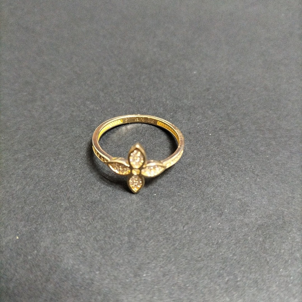 ANILLO ANILLITO FLOR C CIRCONIAS 14K 9 TALLA 2.1 GR (NUEVO)