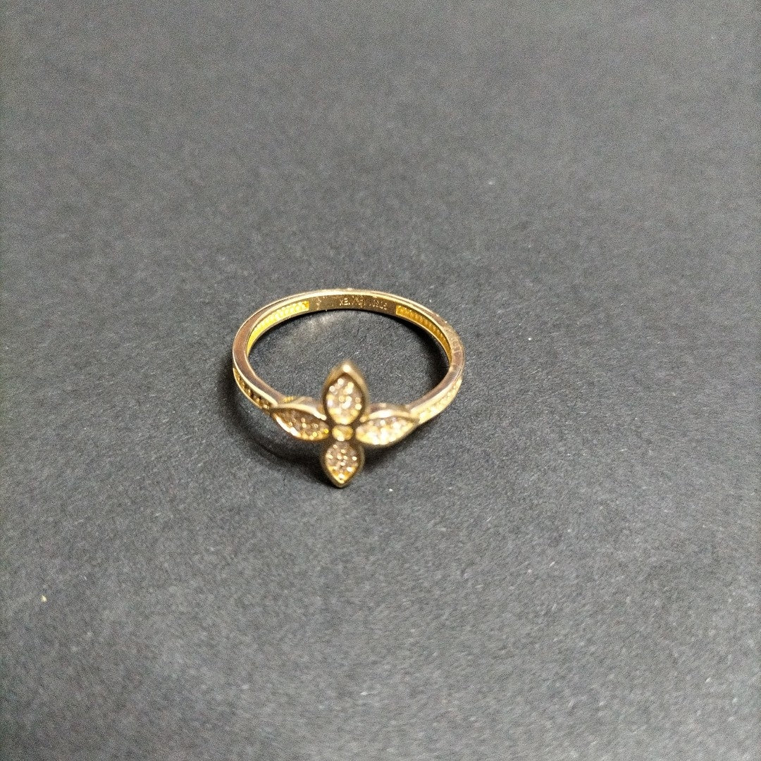 ANILLO ANILLITO FLOR C CIRCONIAS 14K 9 TALLA 2.1 GR (NUEVO)