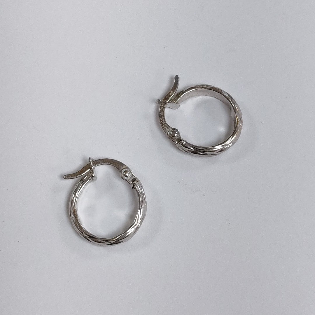 ARRACADAS PAR ORO BLANCO 14 K 0,80 GRMS (SEMINUEVO)