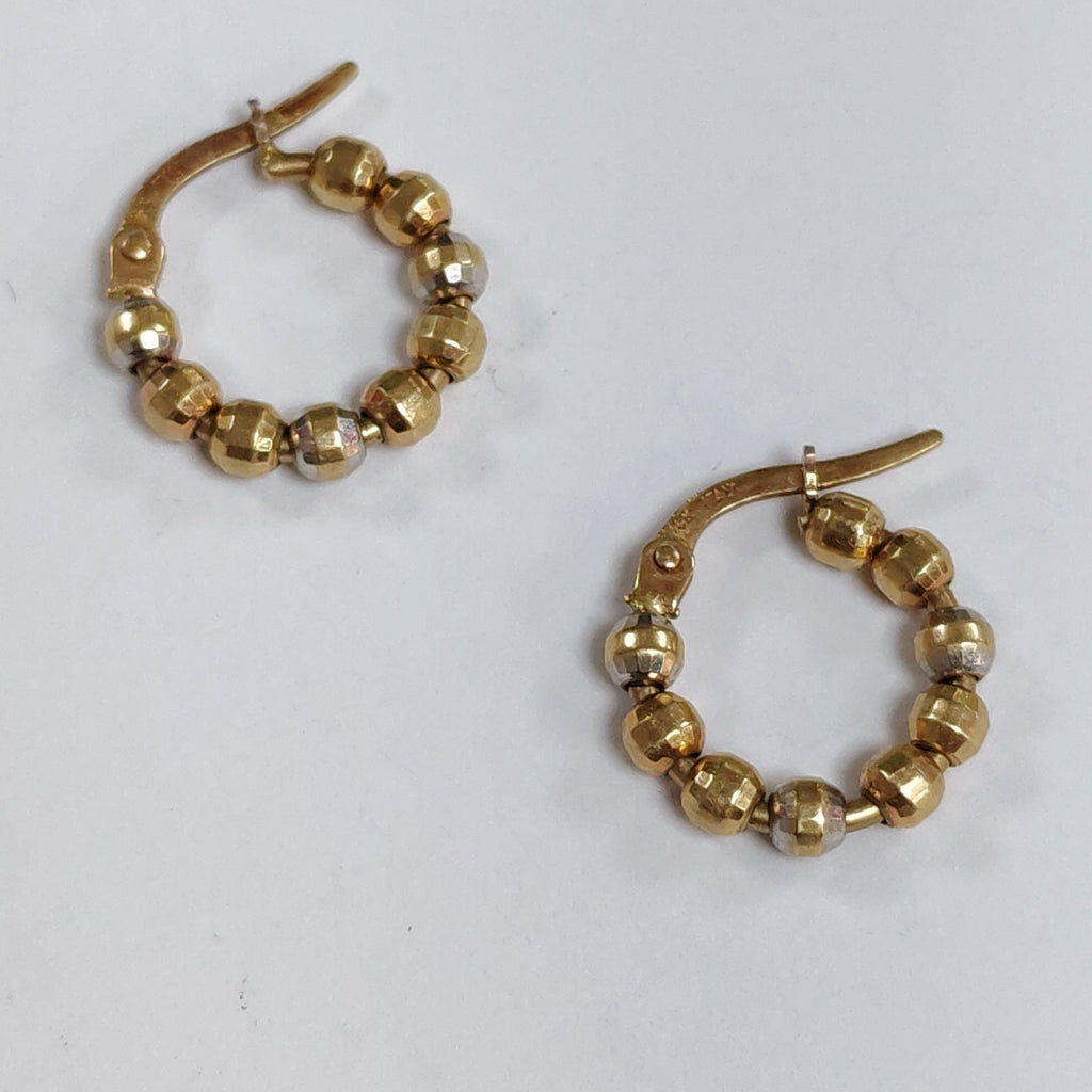 ARETES PAR ORO COMBINADO 14 K 2,20 GRMS (SEMINUEVO)