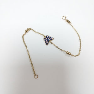 PULSERA TEJIDO ESPECIAL MARIPOSA CON ESMALTE 14K 18 CM 1.9 GR (NUEVO)