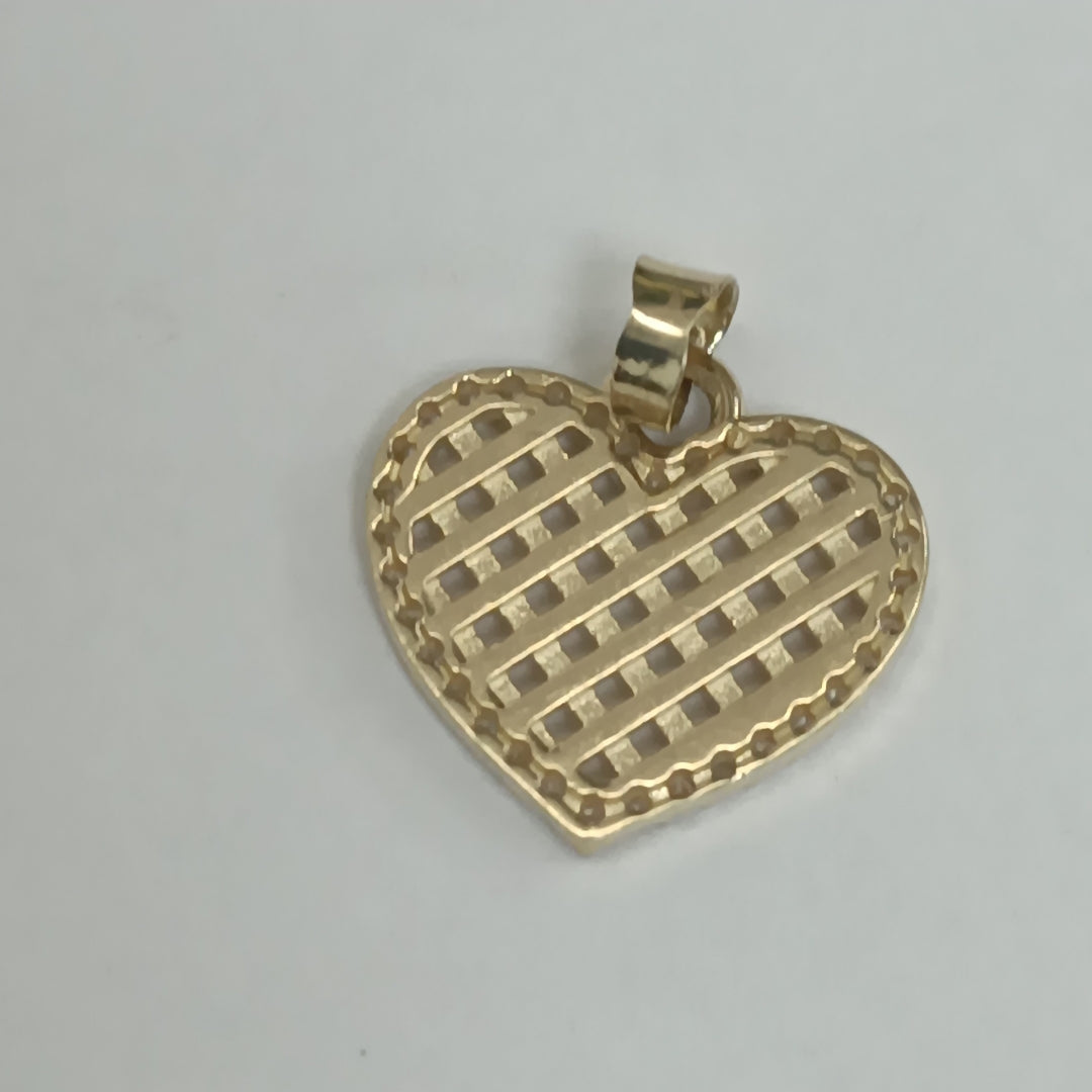 DIJE CORAZON CON CIRCONIAS 14K 1.1 GR DCR 04 (NUEVO)