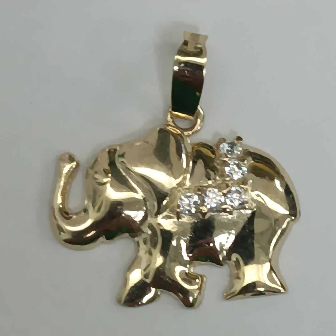 DIJE ELEFANTE CON CIRCONIAS 14K 1.4 GR DA 2 (NUEVO)