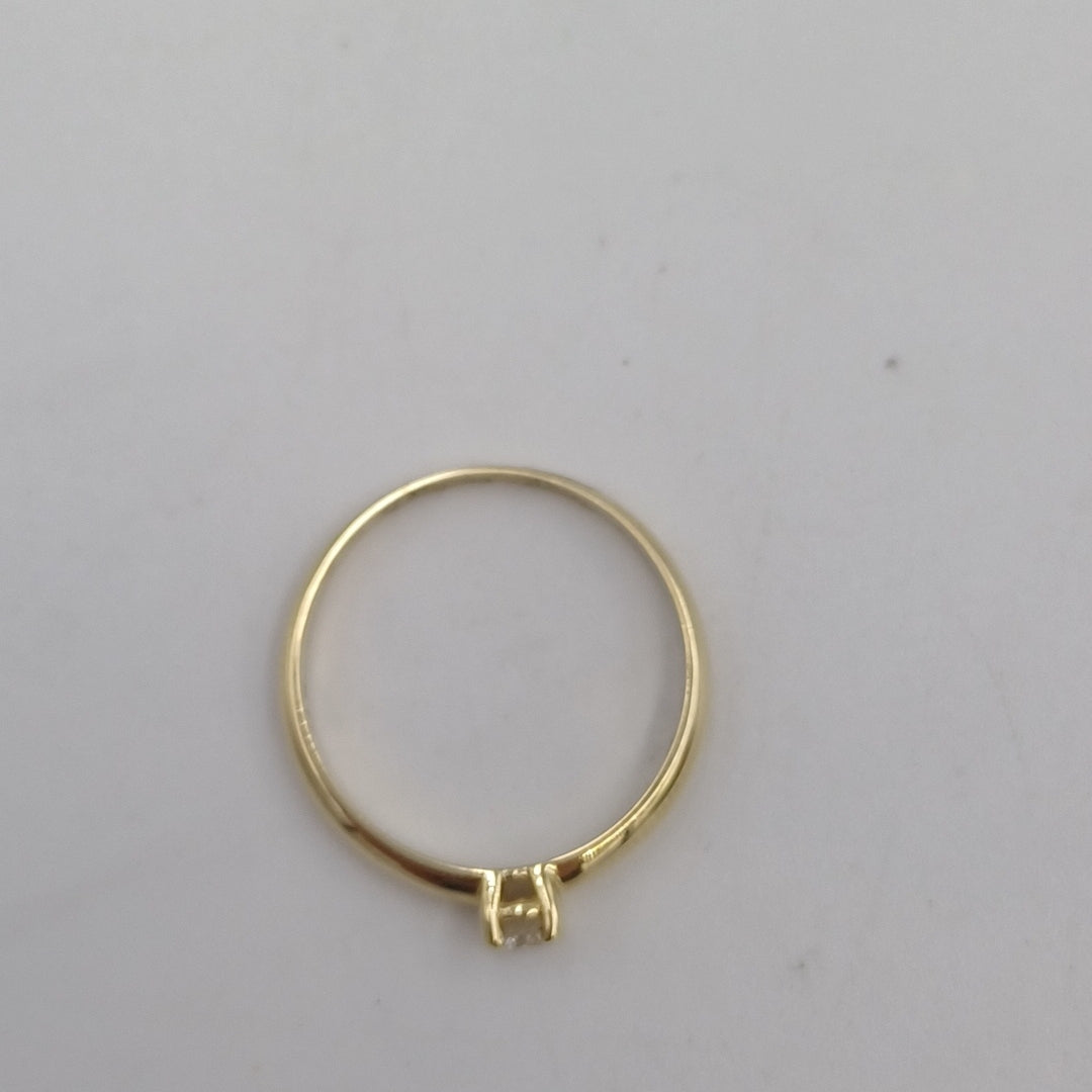 ANILLO SOLITARIO CON DIAMANTE CORTE BRILLANTE 0.16CTS LM SI2, 14K 1.8 G (NUEVO)