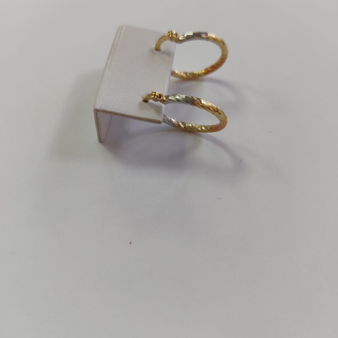ARETES TEJIDO ARRACADAS TZL COMBINADAS 14K 1.8 GR (NUEVO)