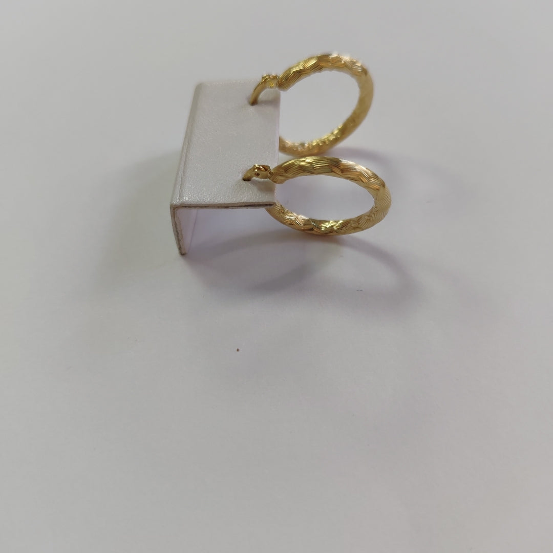 ARETES TEJIDO ARRACADA LABRADA 14K 2.5 GR (NUEVO)